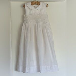 Strasburg White Cotton Dress with Smocking Size 6